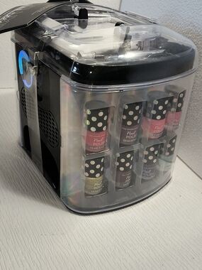 Clear Acrylic Nail Polish Organizer with Black Trim - Women Accessories Storage